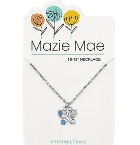 Silver Opal & Aquamarine Butterfly Mazie Mae Necklace