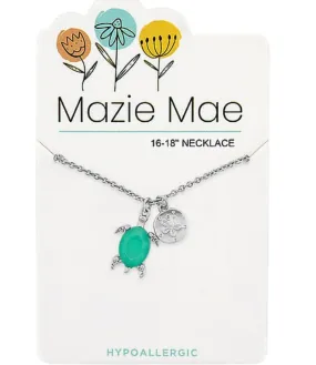 Silver Pacific Opal Turtle & Sand Dollar Dangle Mazie Mae Necklace