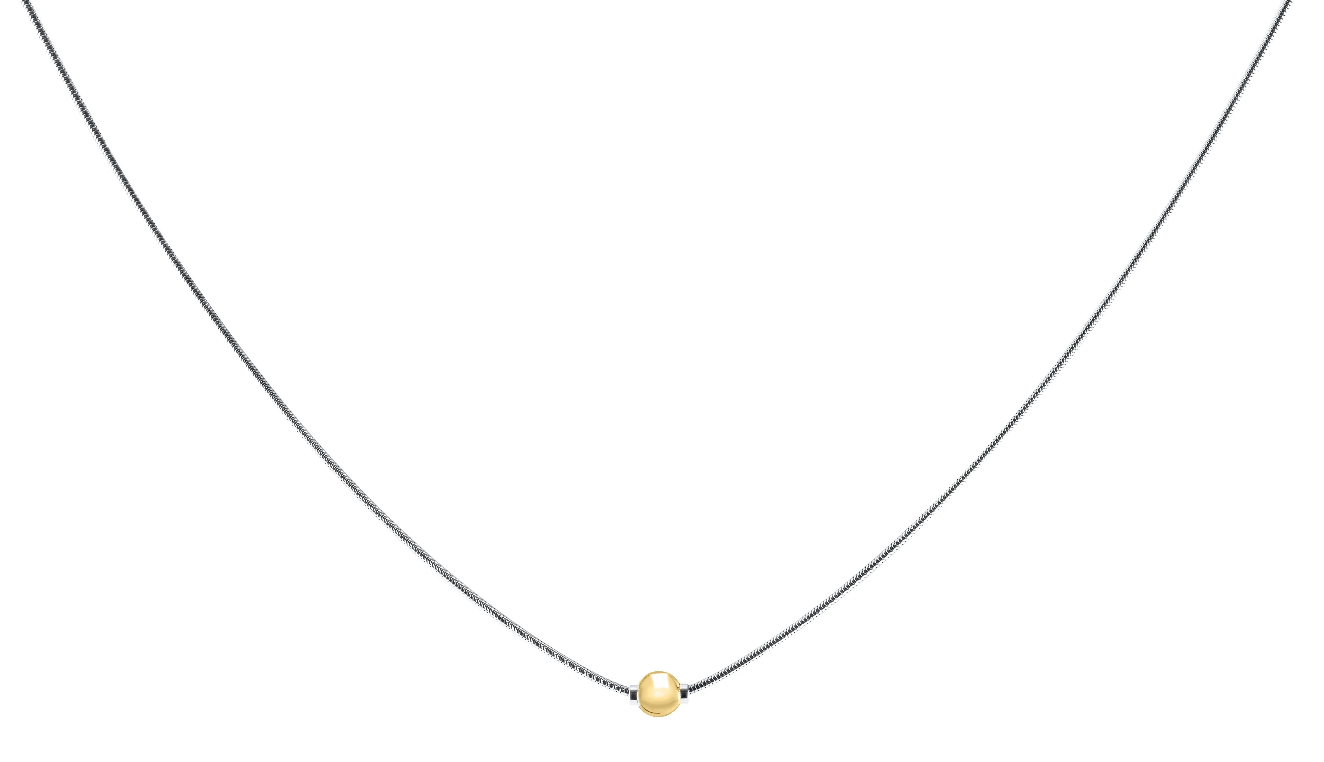 Snake Chain Sterling Silver And 14K Yellow Gold 18"