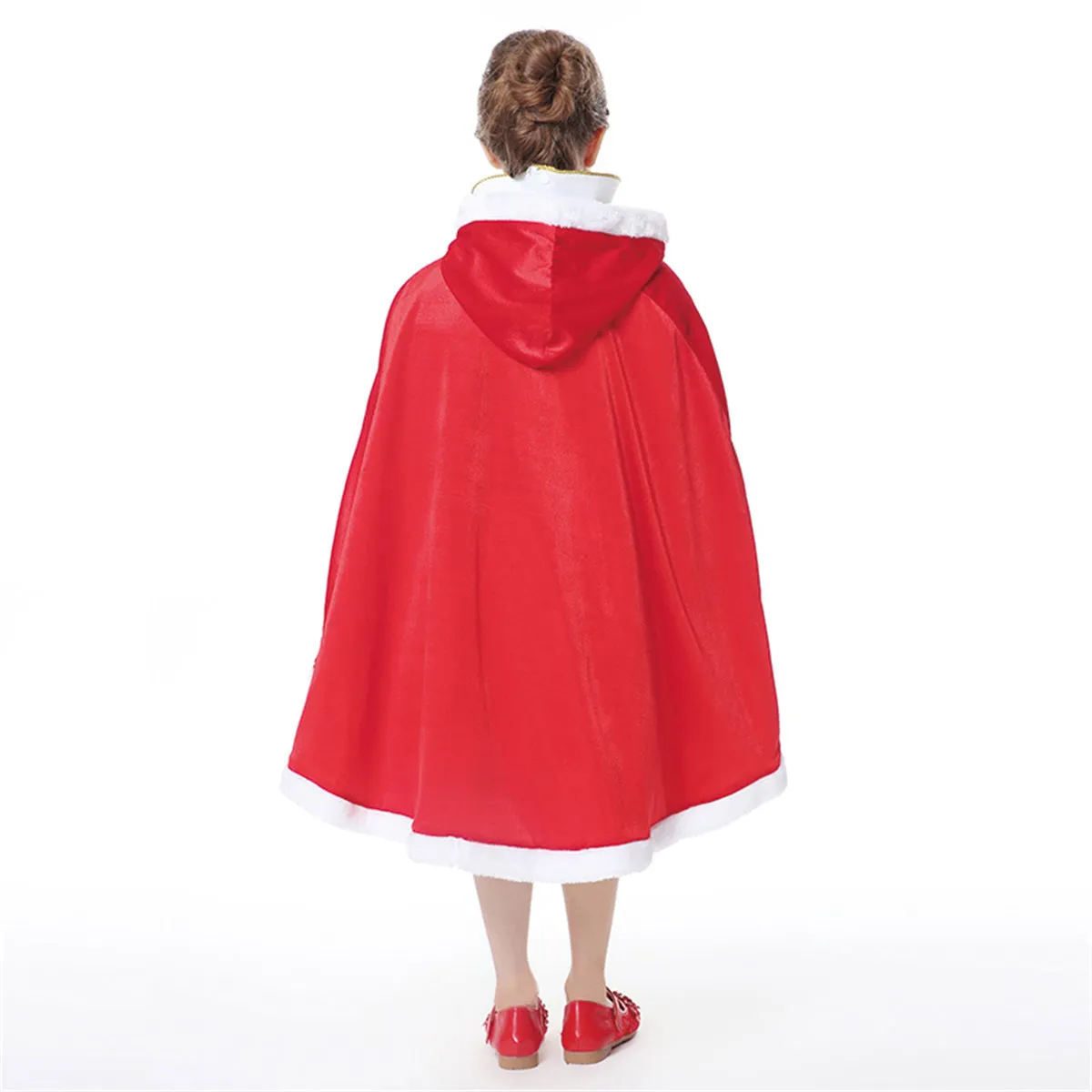 Snow White Cape Cloak Soft Velvet Fur Hooded