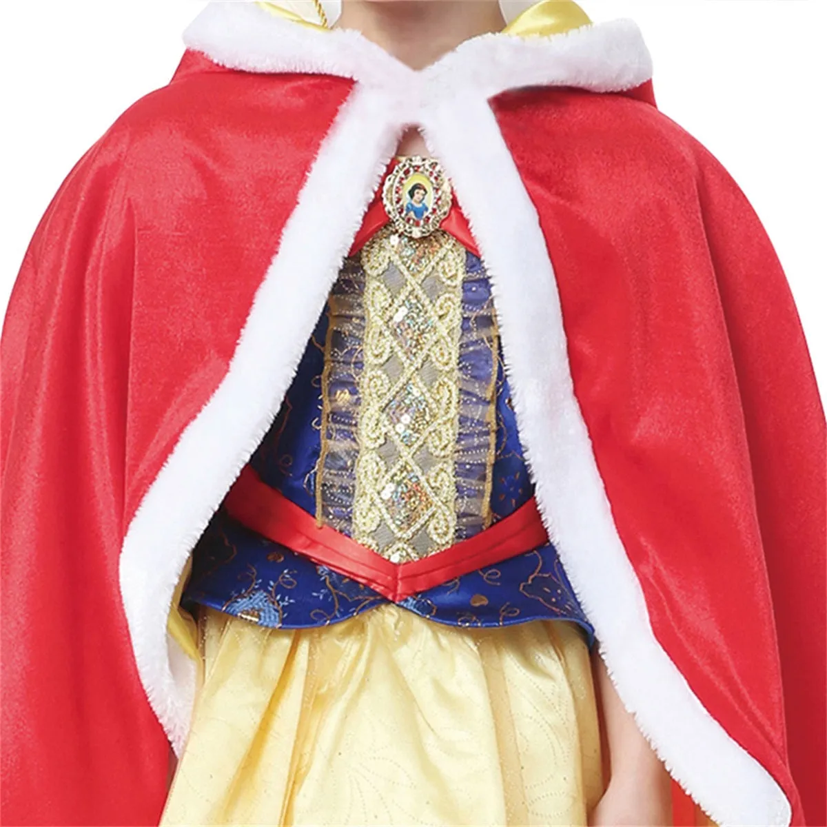 Snow White Cape Cloak Soft Velvet Fur Hooded