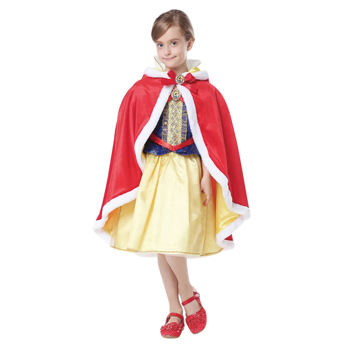 Snow White Cape Cloak Soft Velvet Fur Hooded