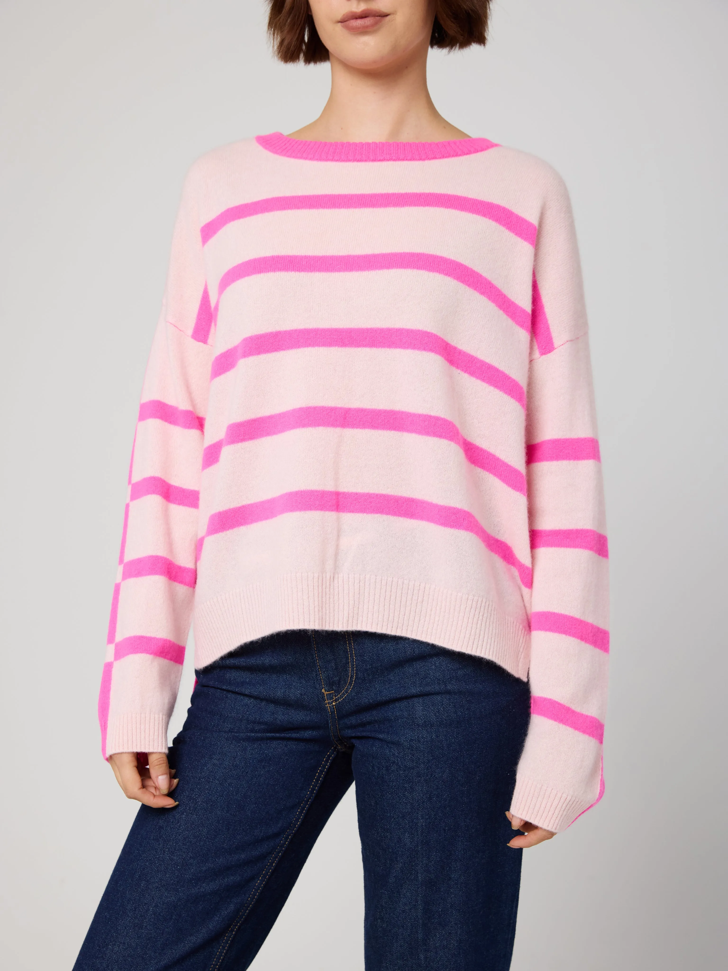 Stripe Cashmere Round Neck