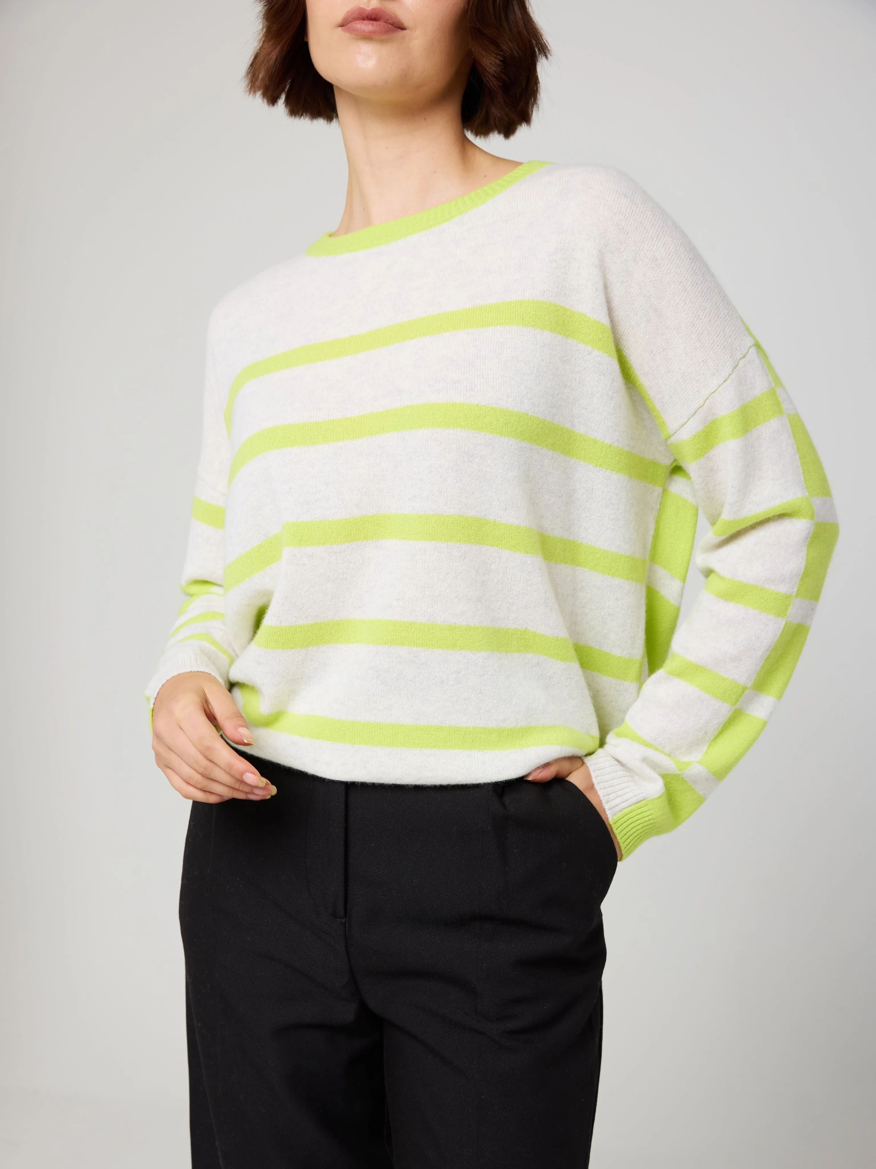 Stripe Cashmere Round Neck