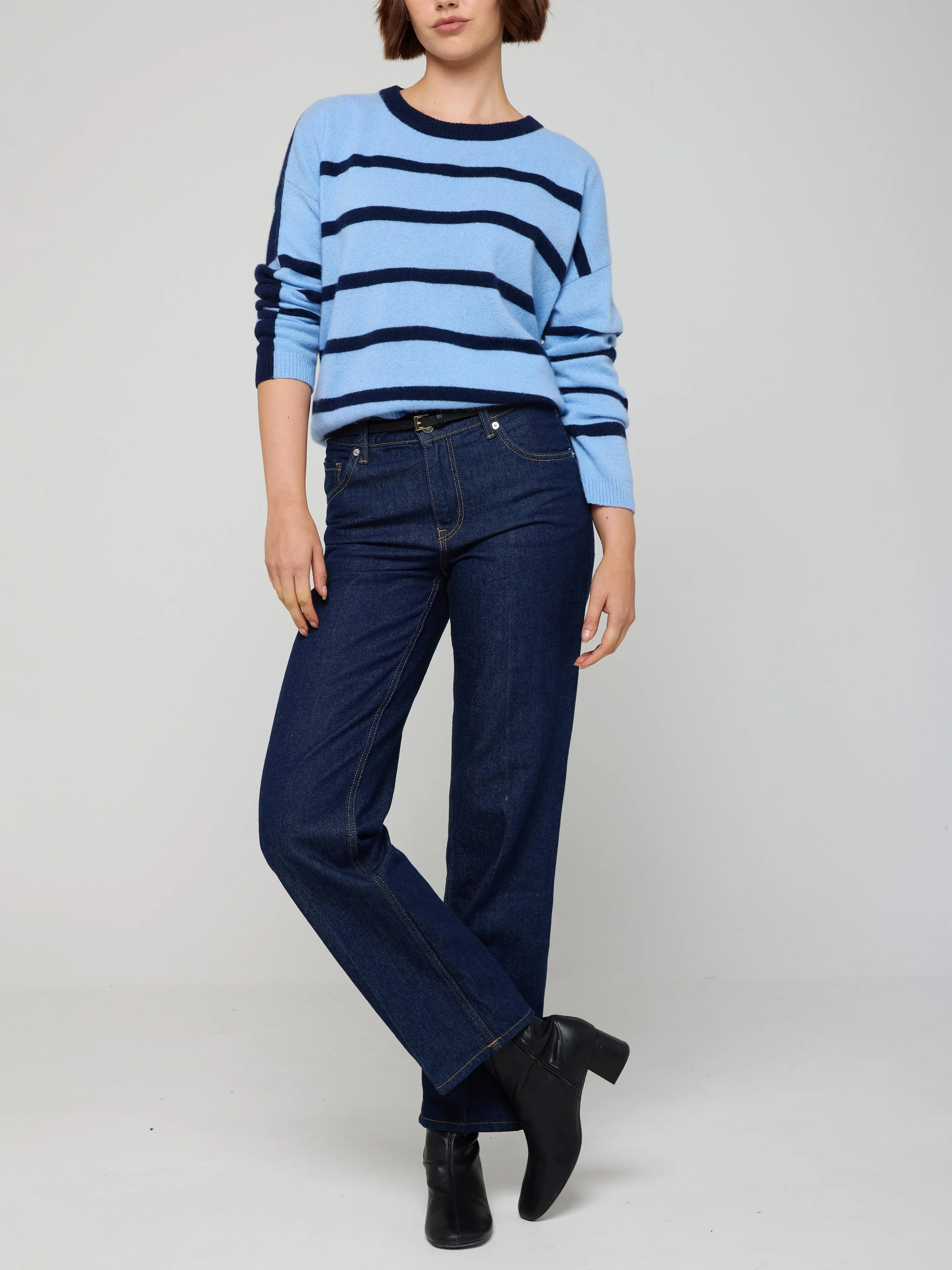 Stripe Cashmere Round Neck