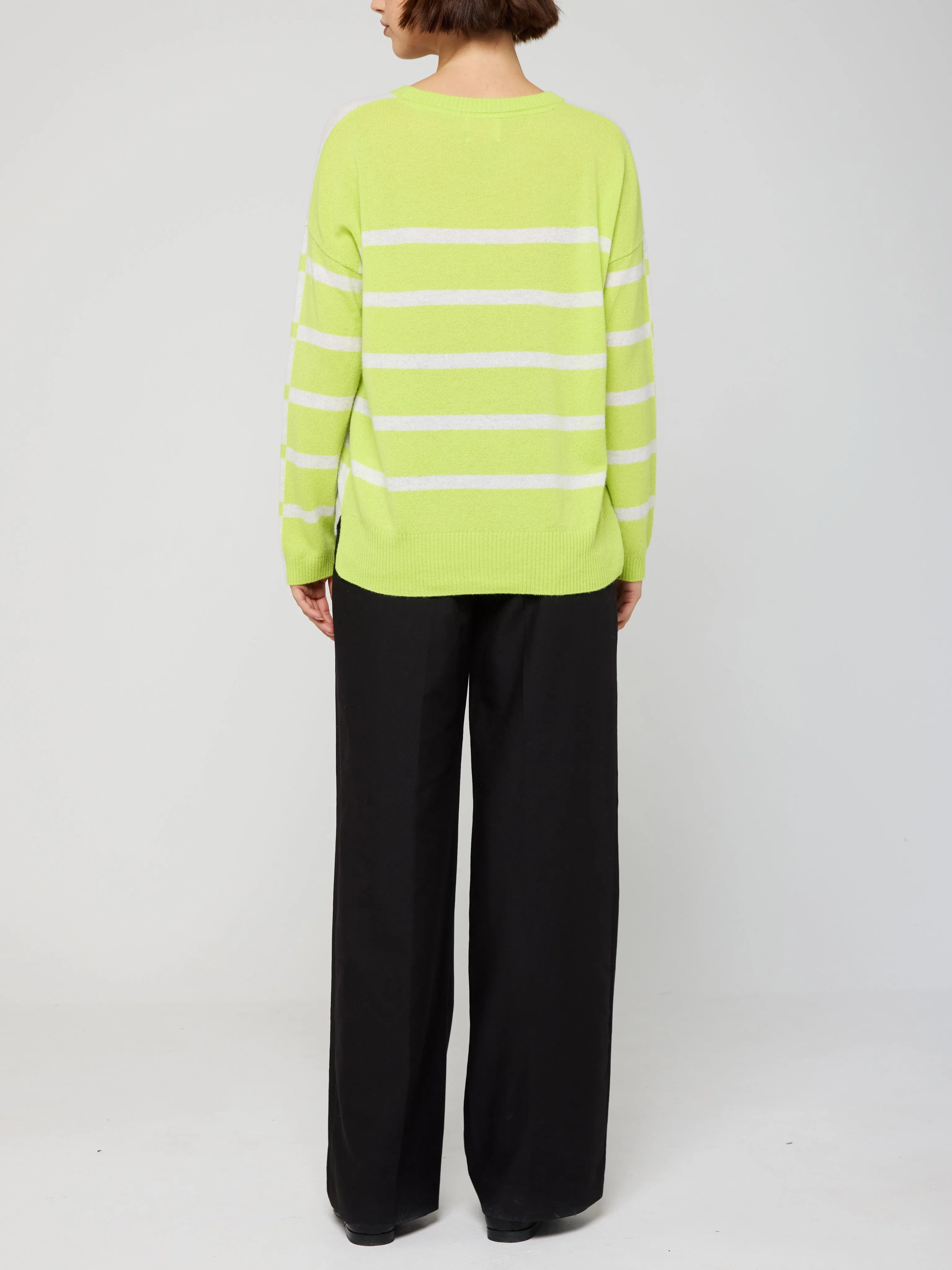 Stripe Cashmere Round Neck