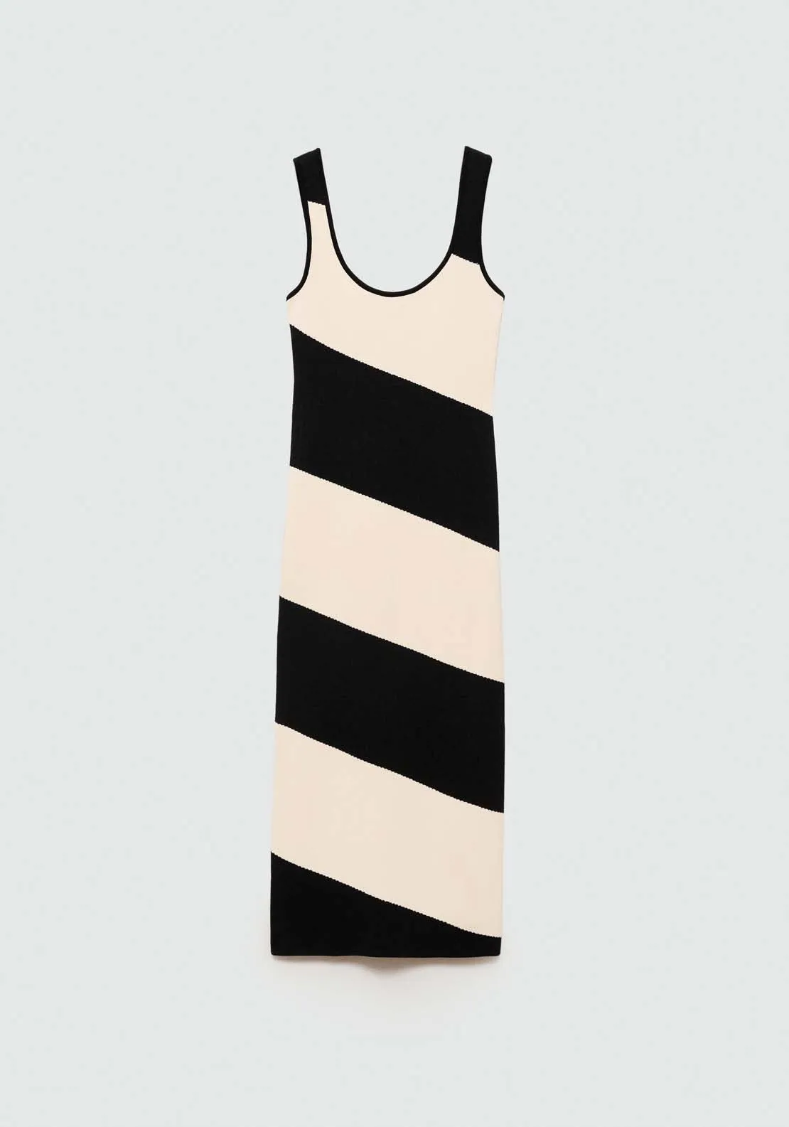 Striped knitted midi-dress - Black