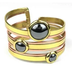 Strips and Hematite Cuff Brass Images