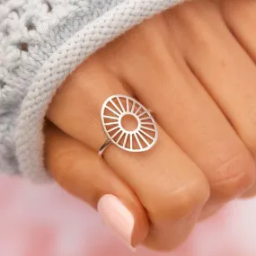 Sunburst Ring Silver