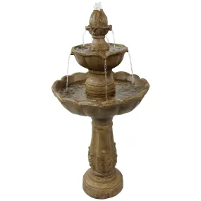 Sunnydaze 2-Tier Blooming Flower Outdoor Water Fountain - 38" H