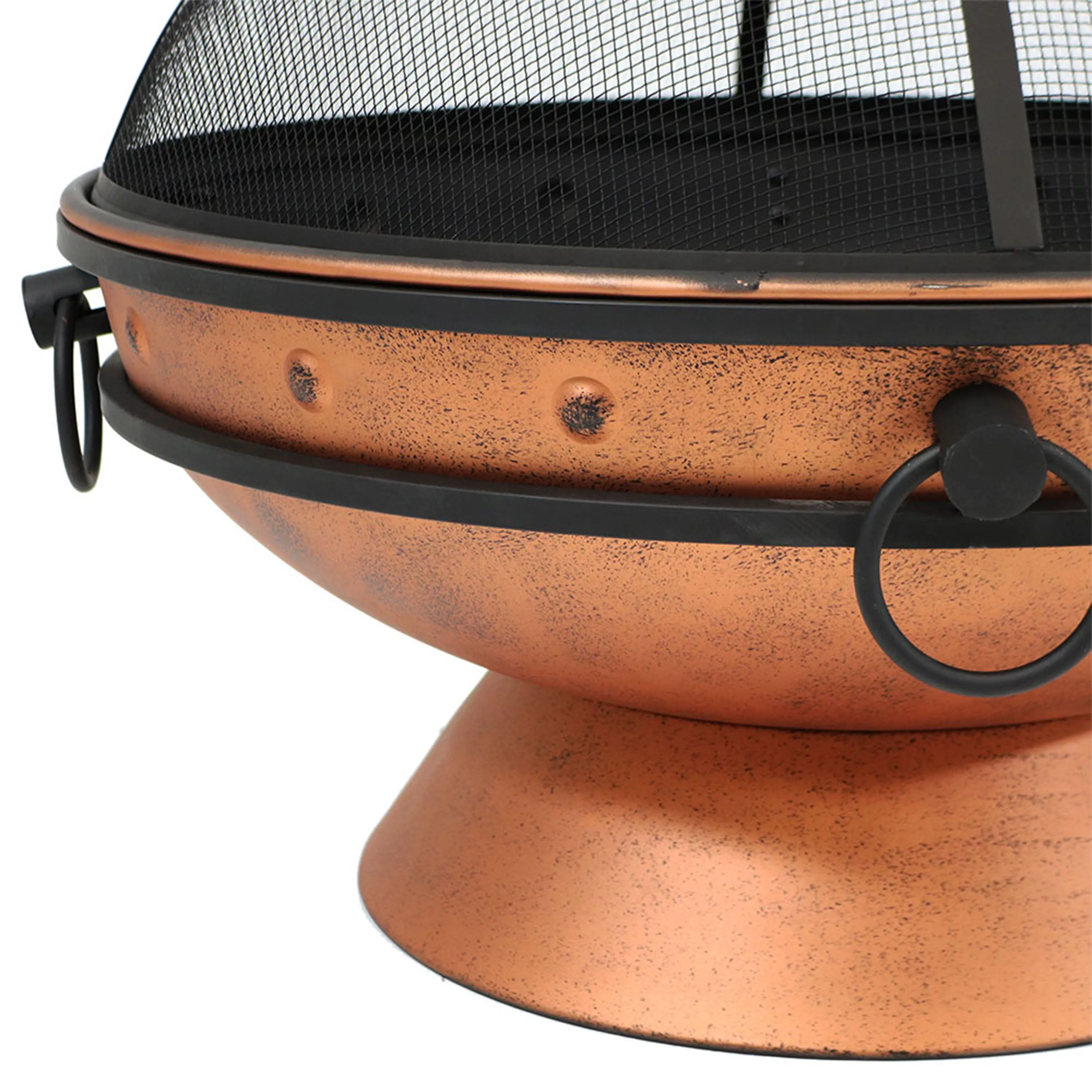 Sunnydaze 30" Royal Cauldron Fire Pit with Spark Screen and Poker