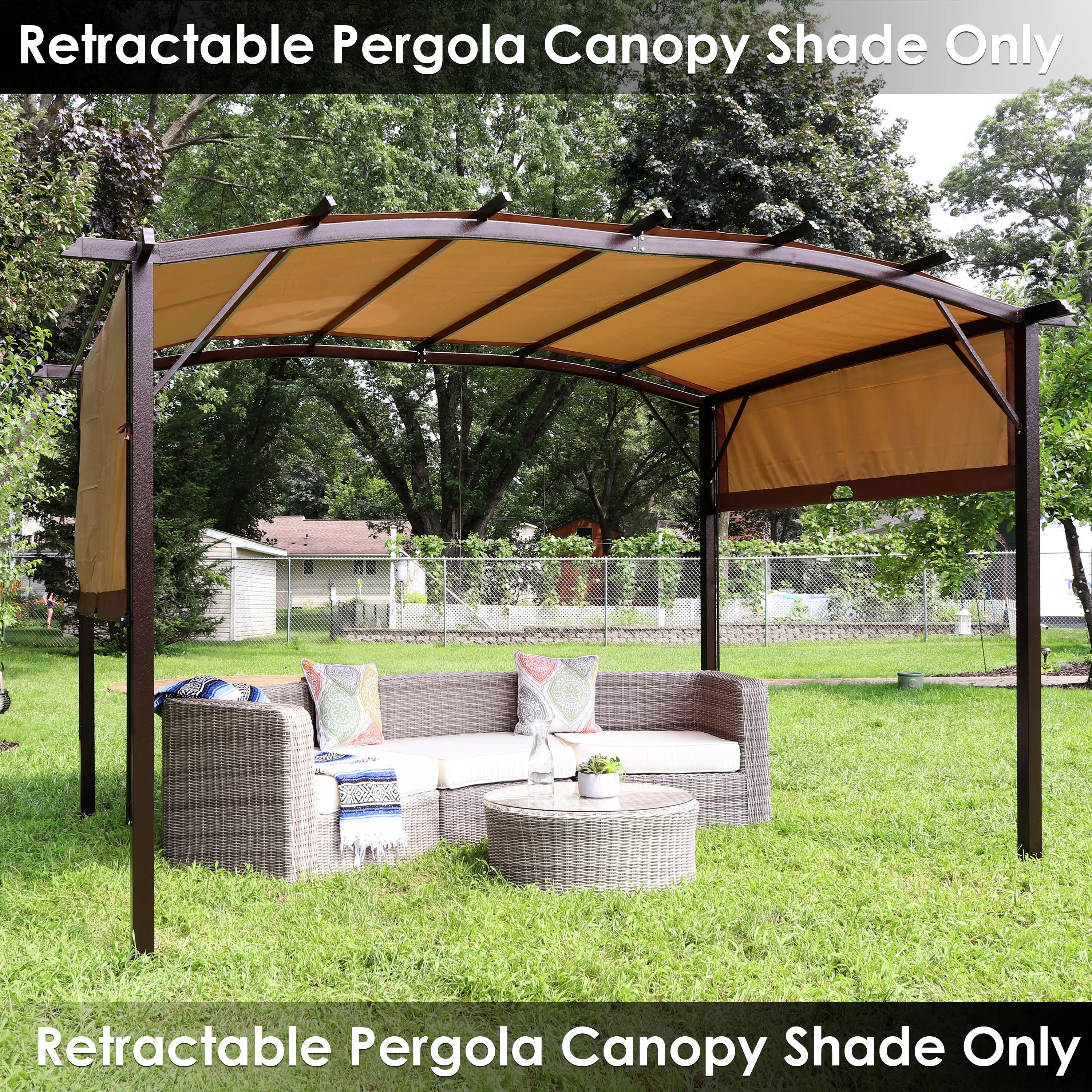 Sunnydaze 9'x12' Replacement Retractable Pergola Canopy Shade Only