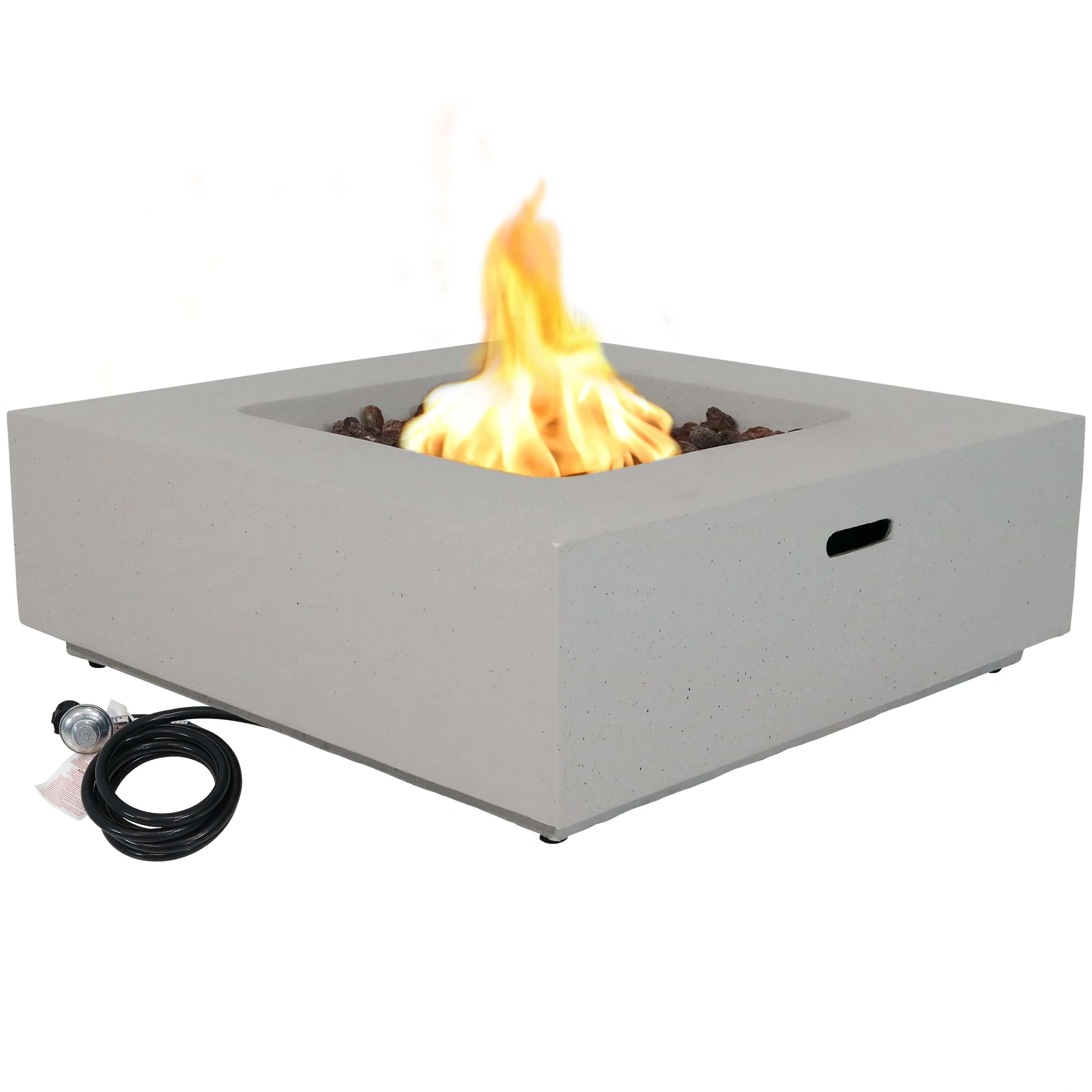 Sunnydaze Contempo Square Outdoor Propane Gas Fire Pit - 34"