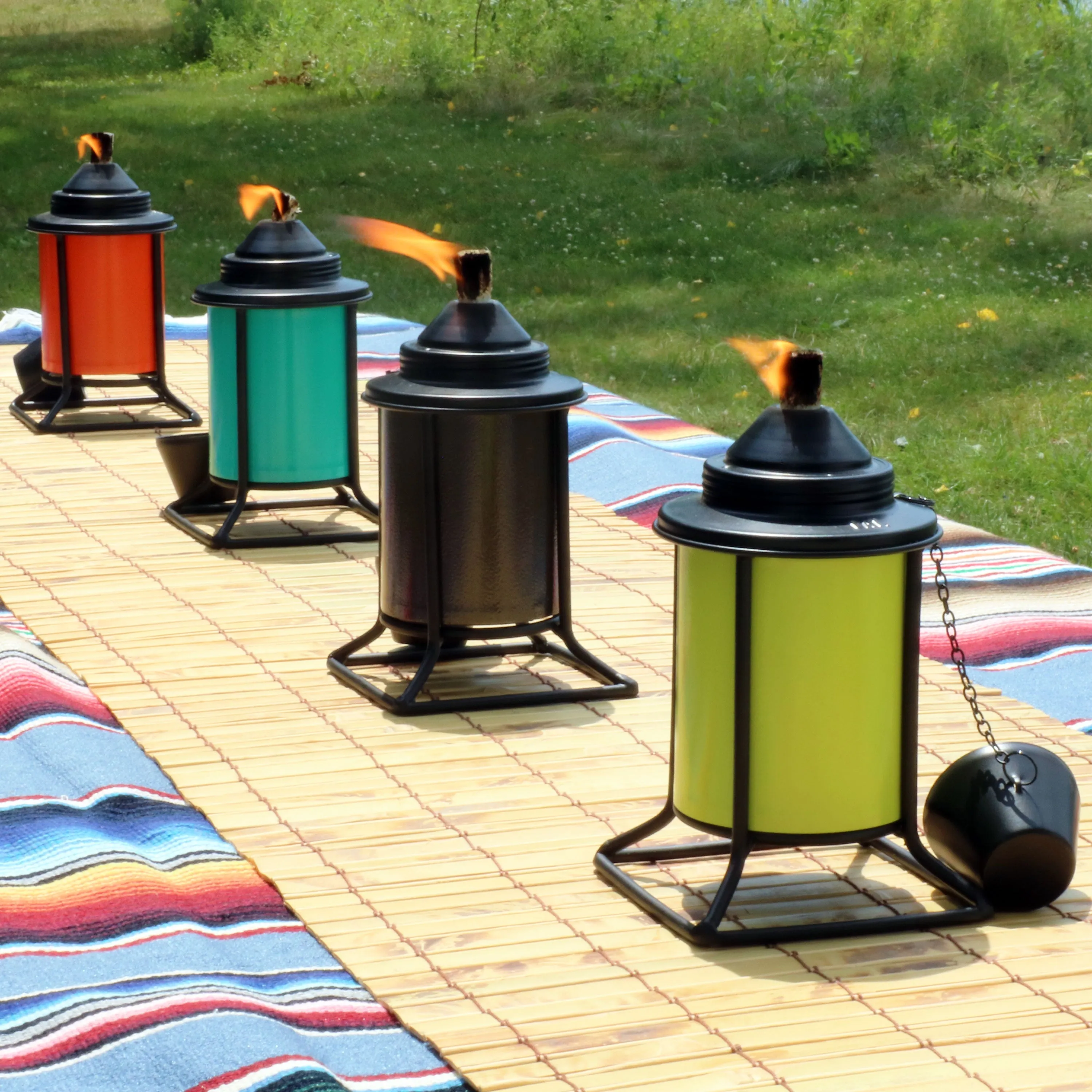 Sunnydaze Multi-Color Outdoor Tabletop Metal Torches