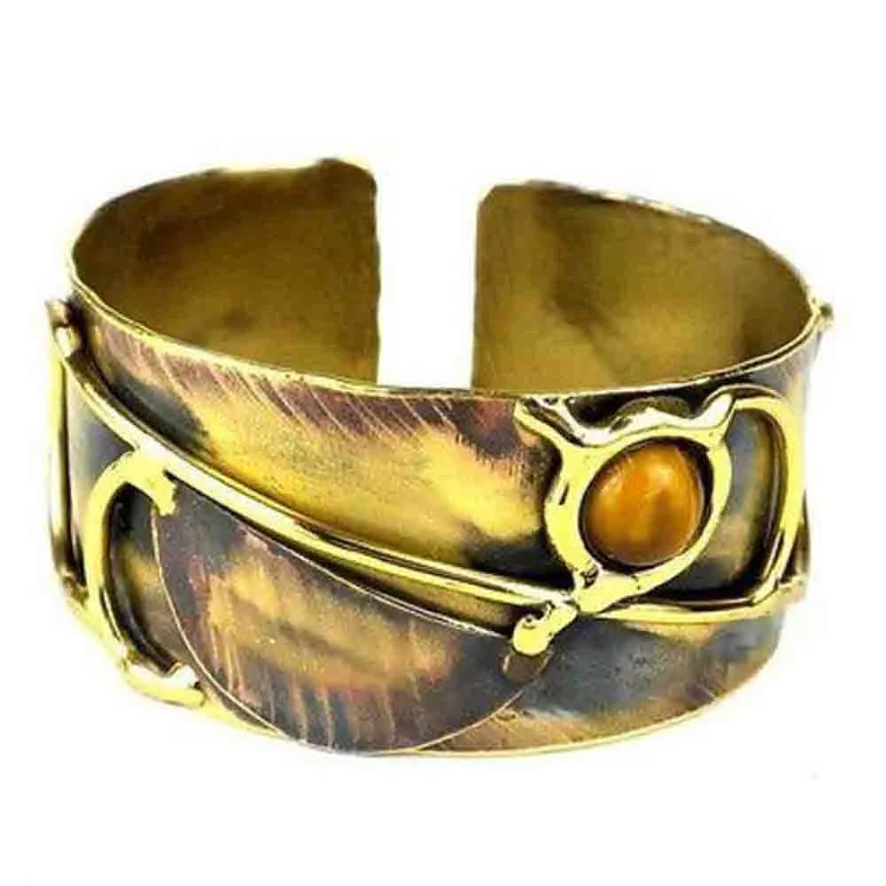 Symphony Tiger Eye Brass Cuff Brass Images