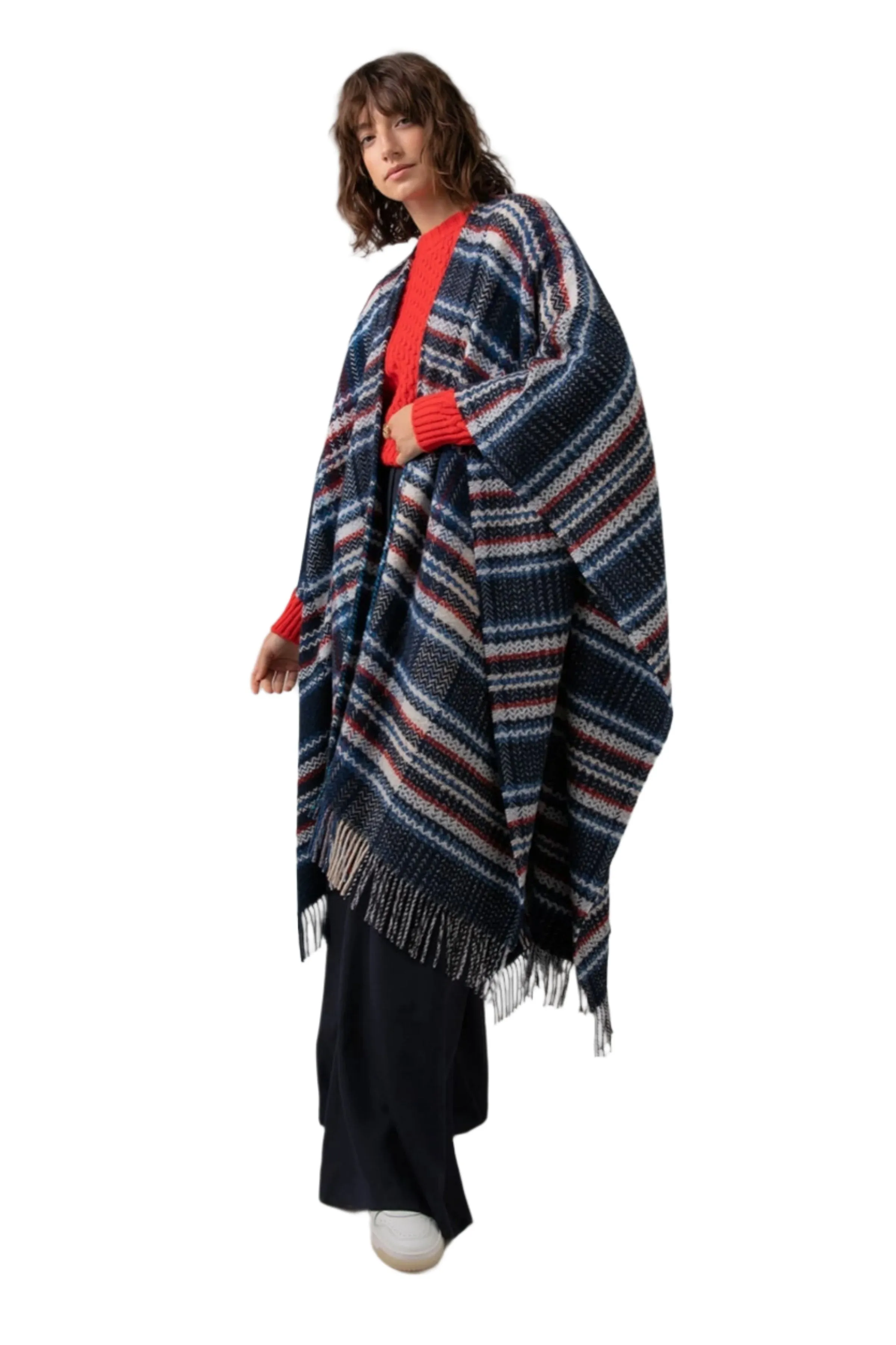 Textured Donegal Wool & Cashmere Cape