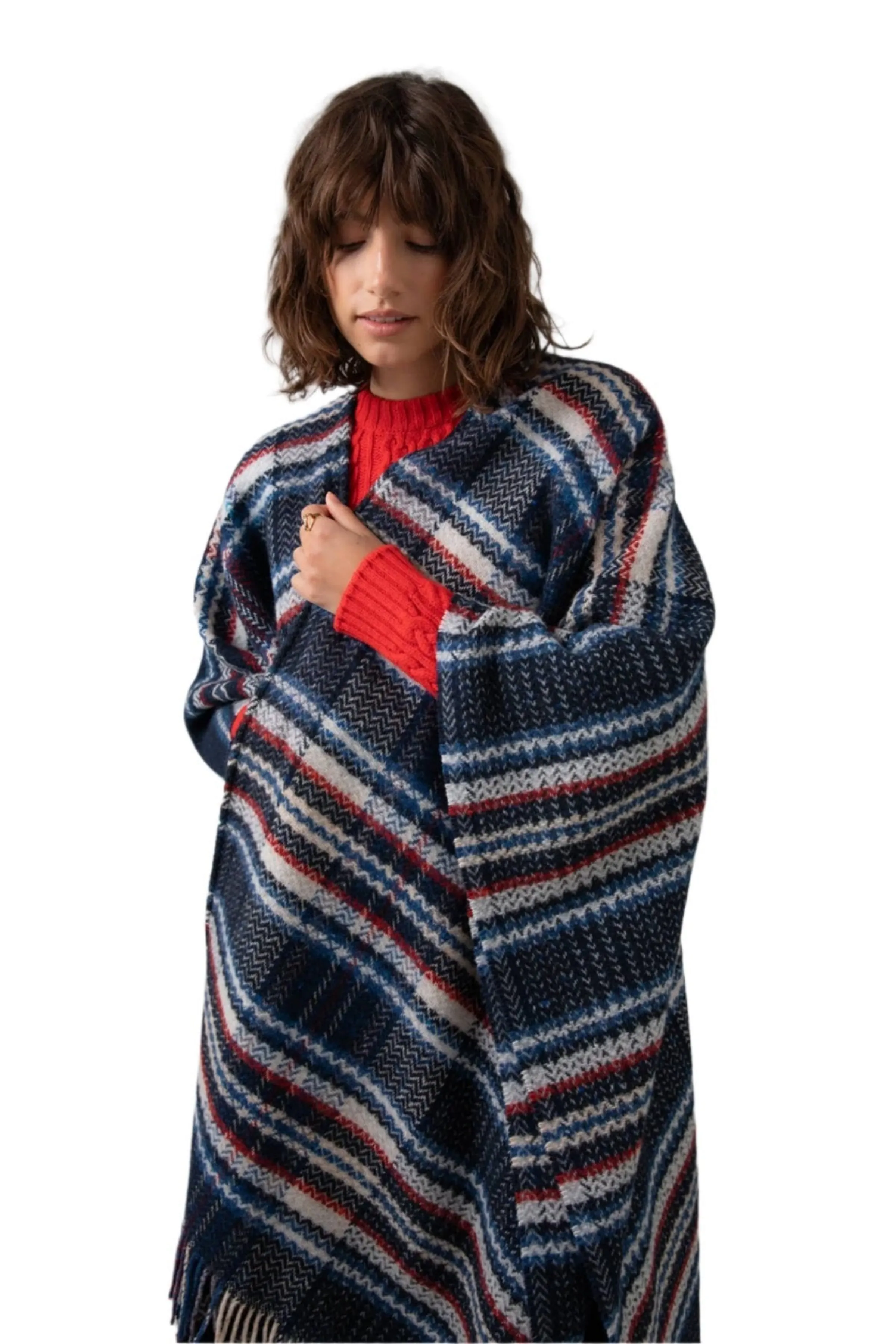 Textured Donegal Wool & Cashmere Cape