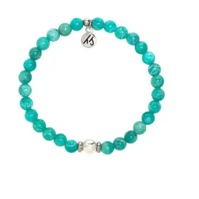 The Cape Bracelet Reverse- Peruvian Amazonite with Silver Steel Ball