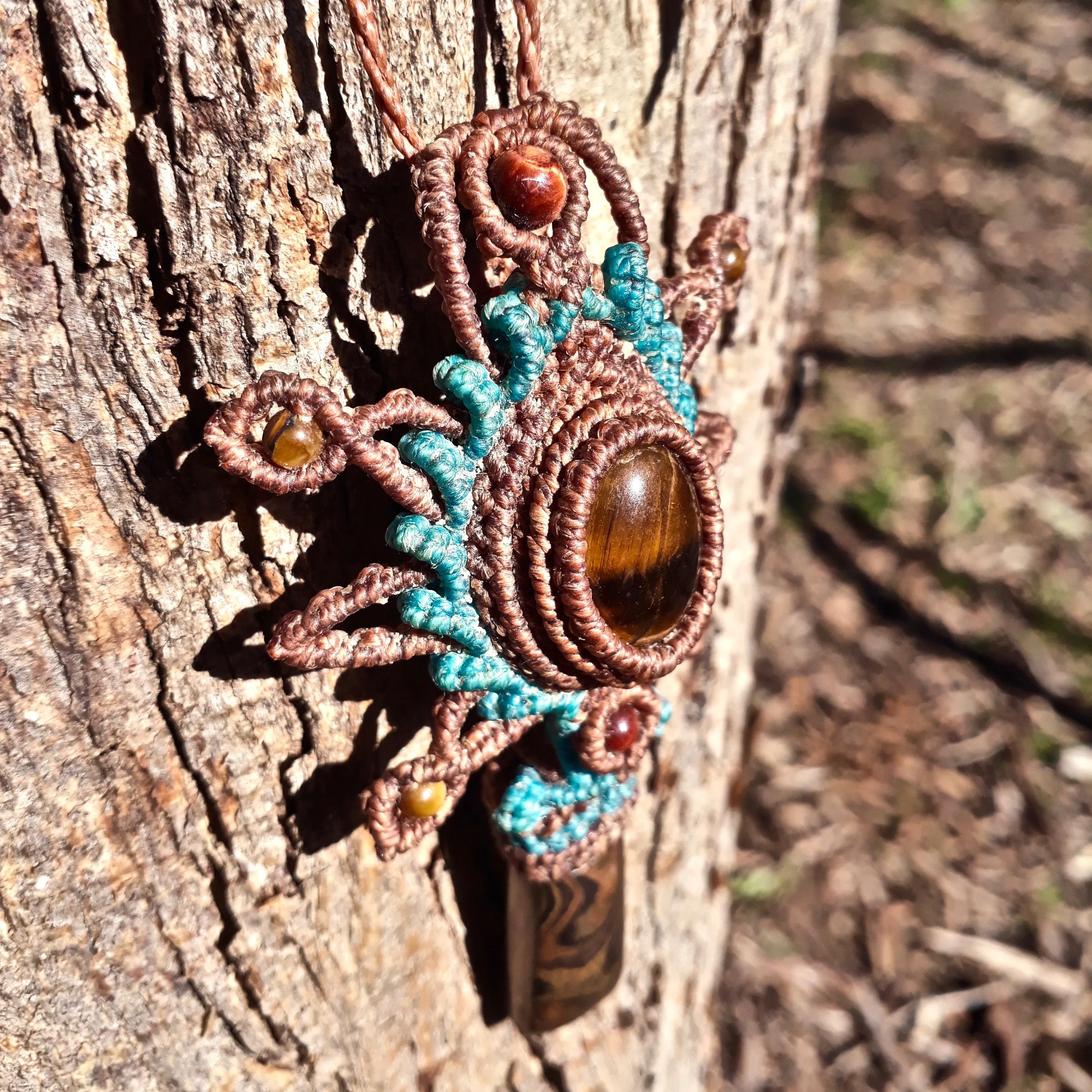 Tiger's eye and stramatolite pendant (unique design)