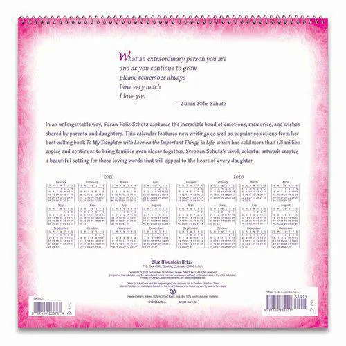 To My Daughter, I Love You 2025 Calendar