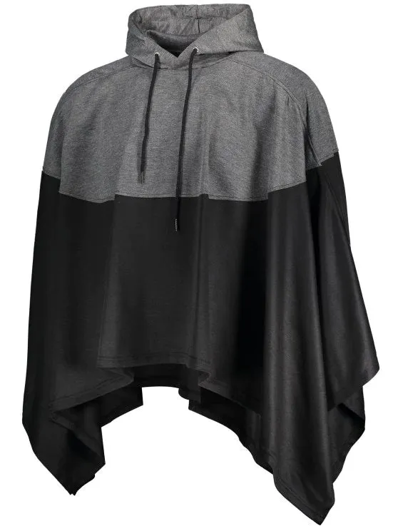 Trendy Mens Two Tone Cape Hoodie