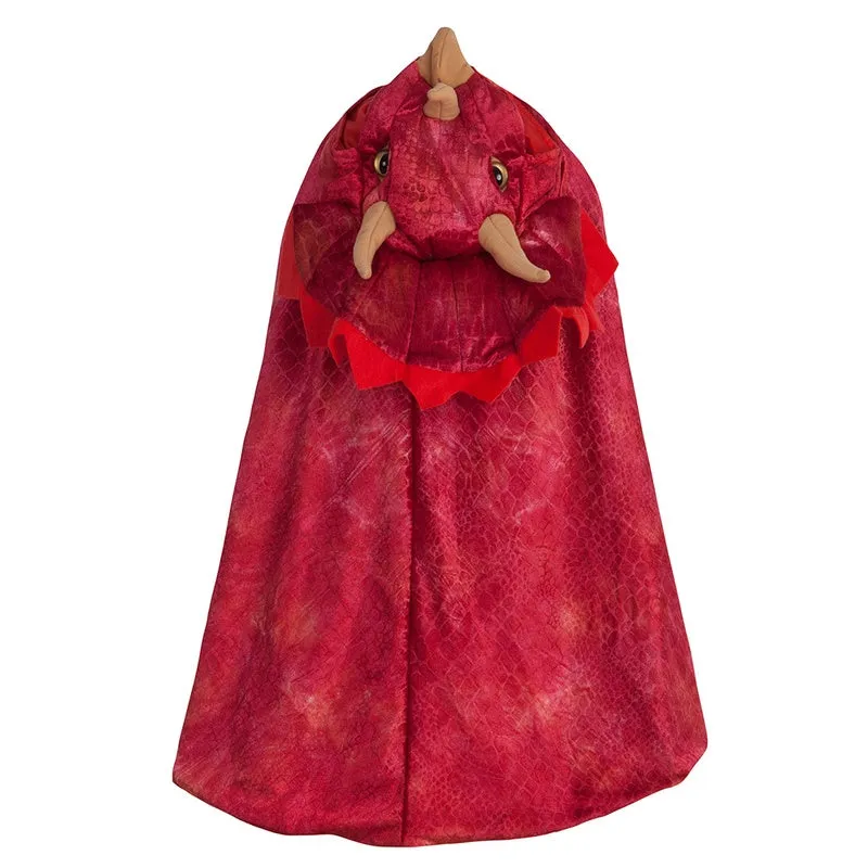 Triceratops Red Hooded Cape - Kids Dress Up