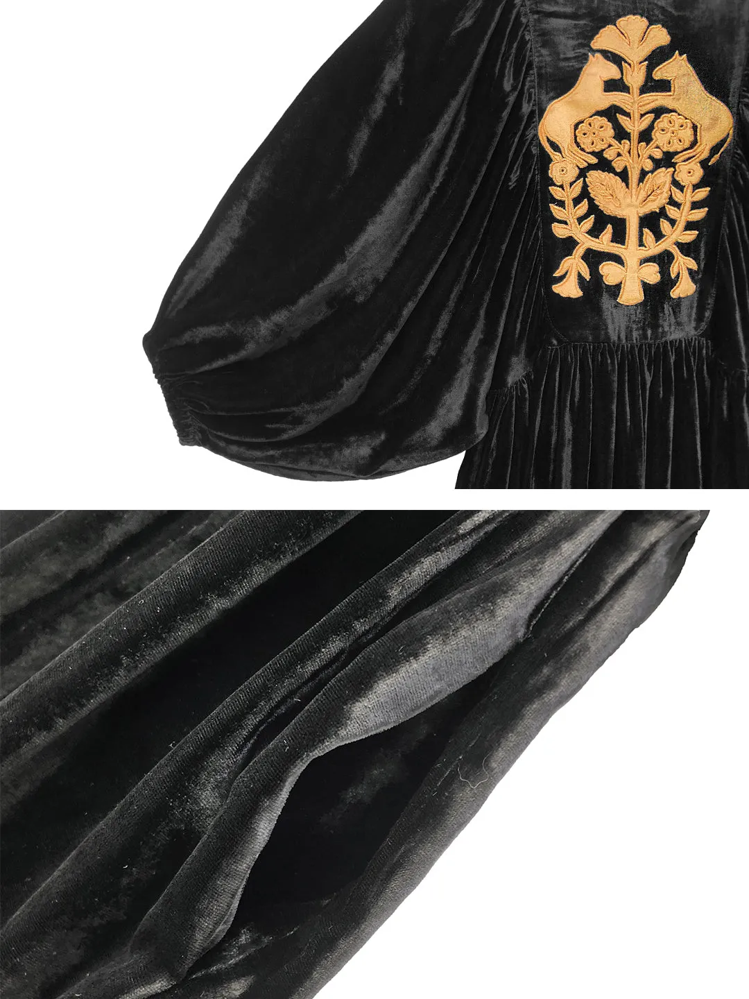 Unlogical Poem Paper-cut Flocked Embroidered Cape Sleeve Dress