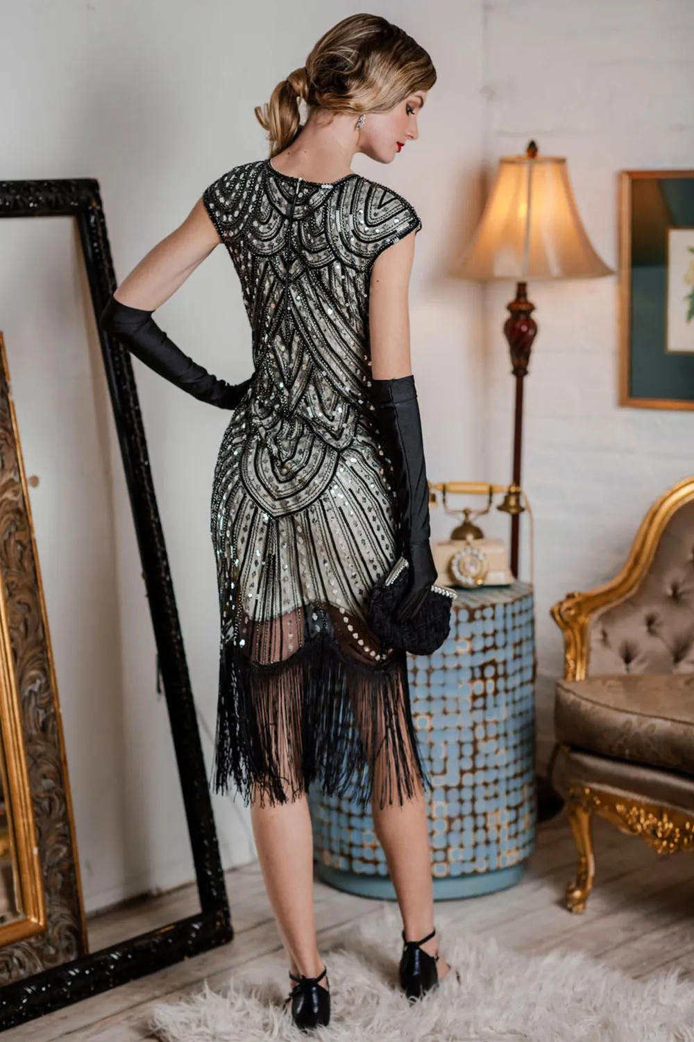 [US Warehouse] 1920s Fringed Flapper Gatsby Dress