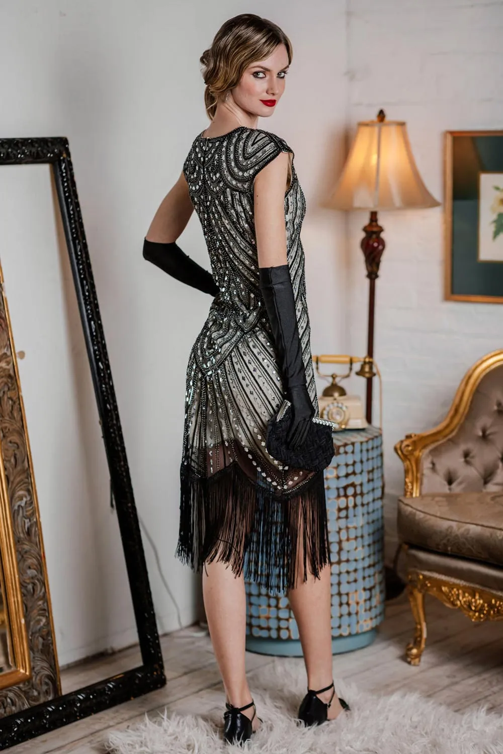 [US Warehouse] 1920s Fringed Flapper Gatsby Dress