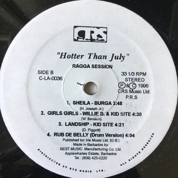 Various - Hotter Than July (Ragga Session) (LP, Comp) (VG )