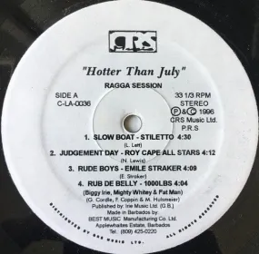 Various - Hotter Than July (Ragga Session) (LP, Comp) (VG )