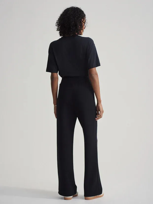 Varley Double Soft Black Wide Leg Pant