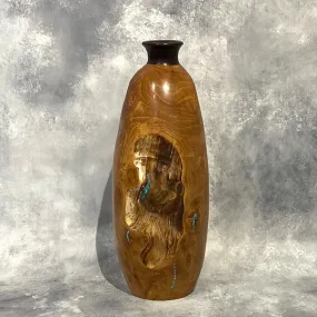 Vase with Turquoise, Apple, and Katalox