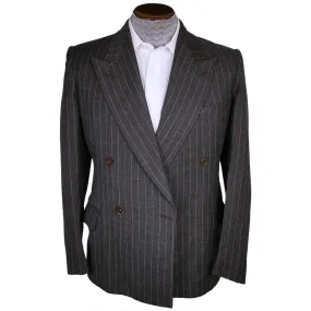 Vintage 1920s Mens Suit Jacket Burton Charcoal Grey Pinstripe Peaky Blinders M