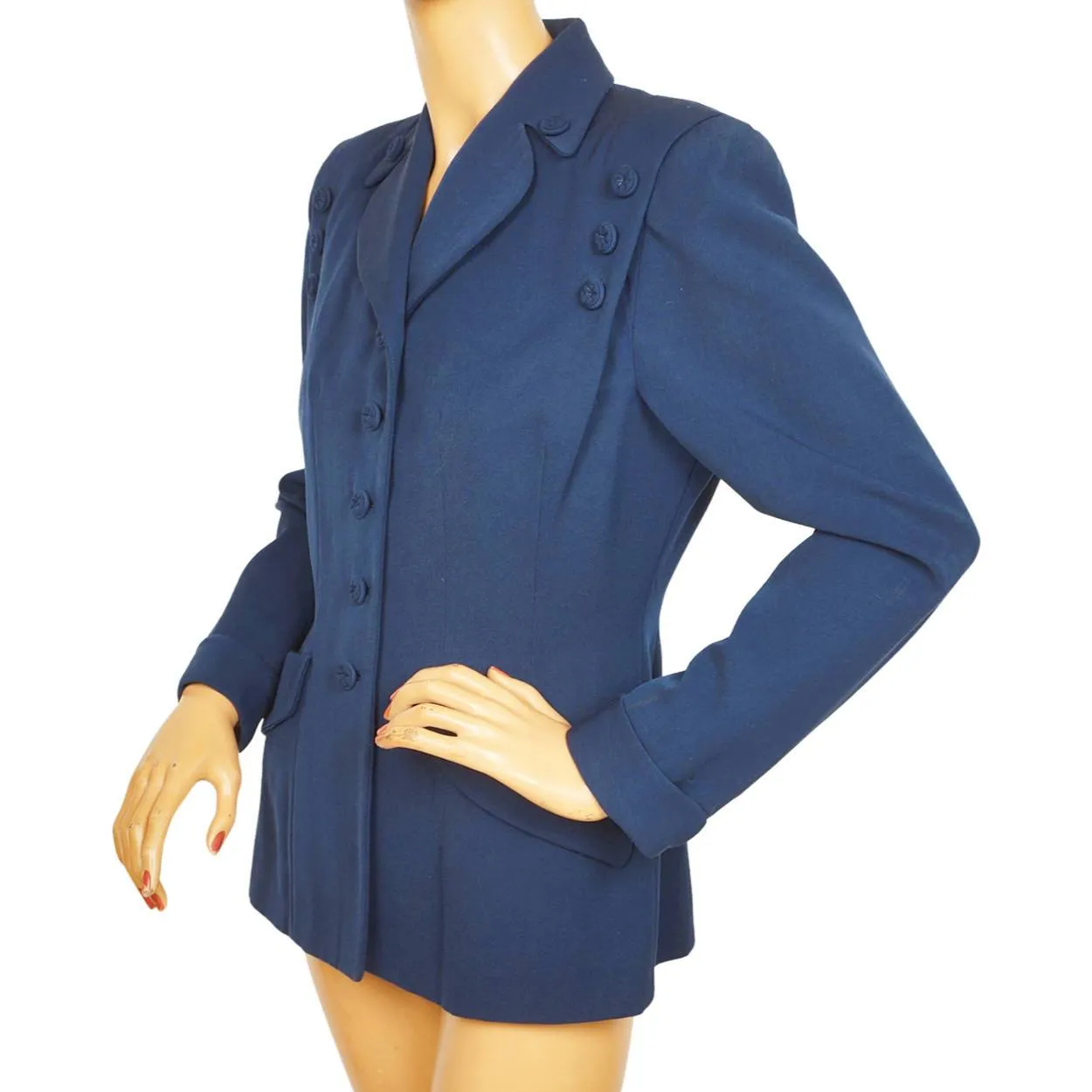 Vintage 1940s Ladies Blue Suit Jacket Simpsons Canada Size M