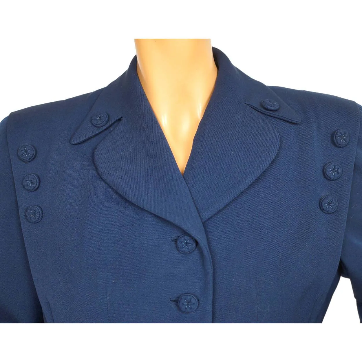 Vintage 1940s Ladies Blue Suit Jacket Simpsons Canada Size M