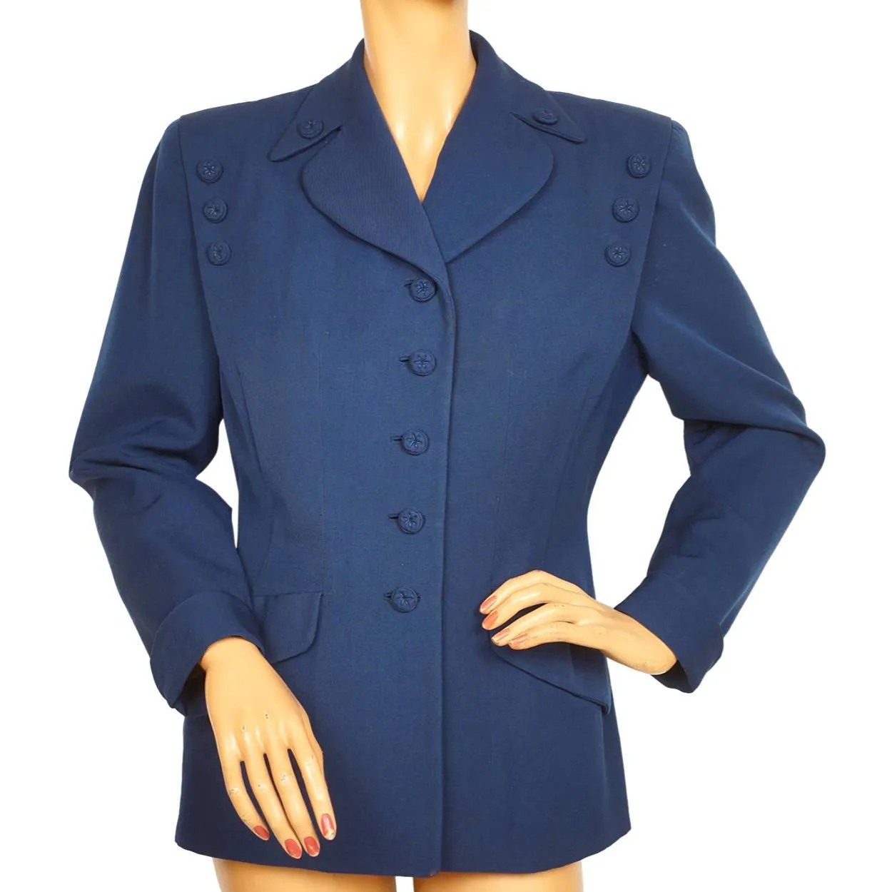 Vintage 1940s Ladies Blue Suit Jacket Simpsons Canada Size M