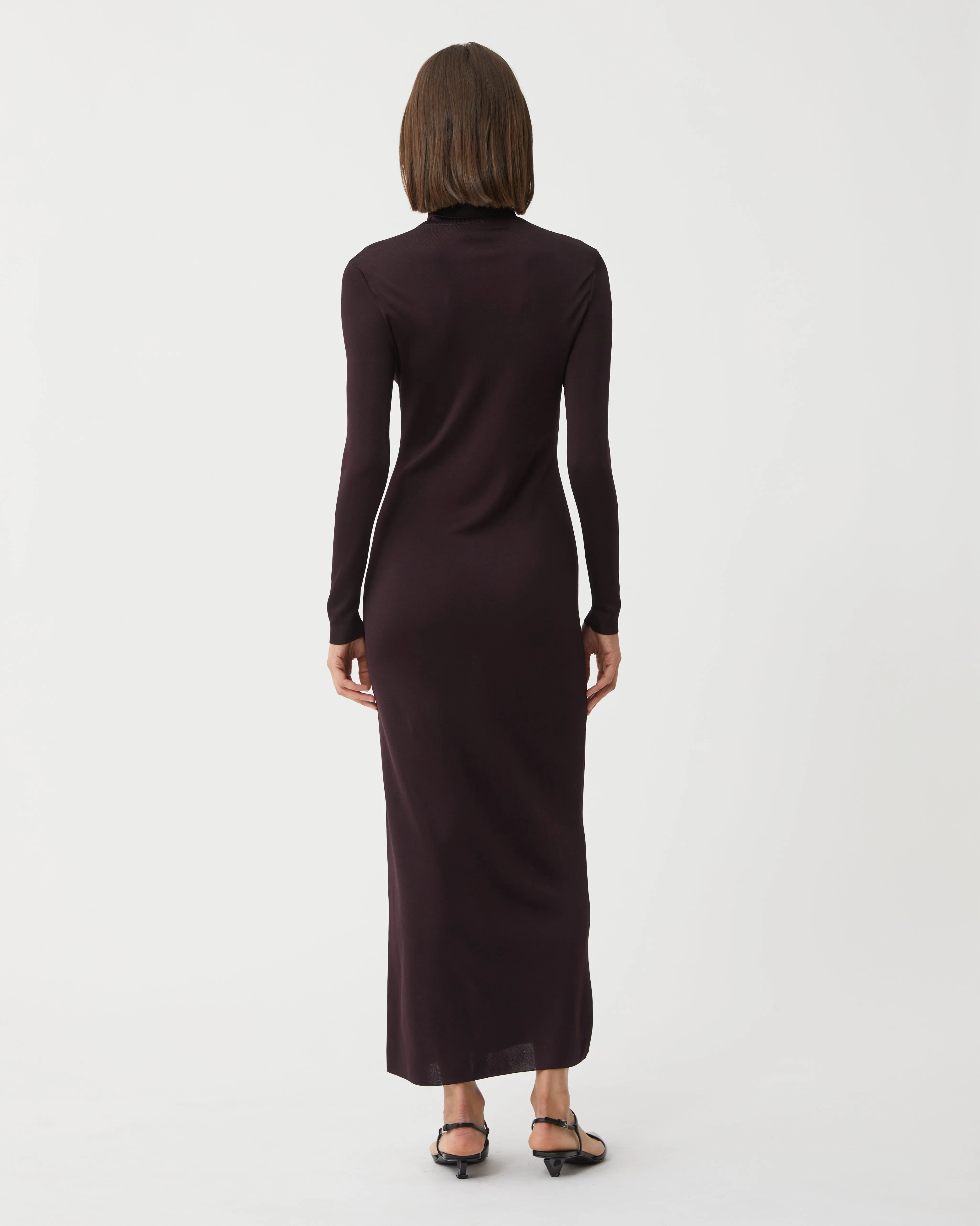 Viola Dress in Viscose, Burgundy