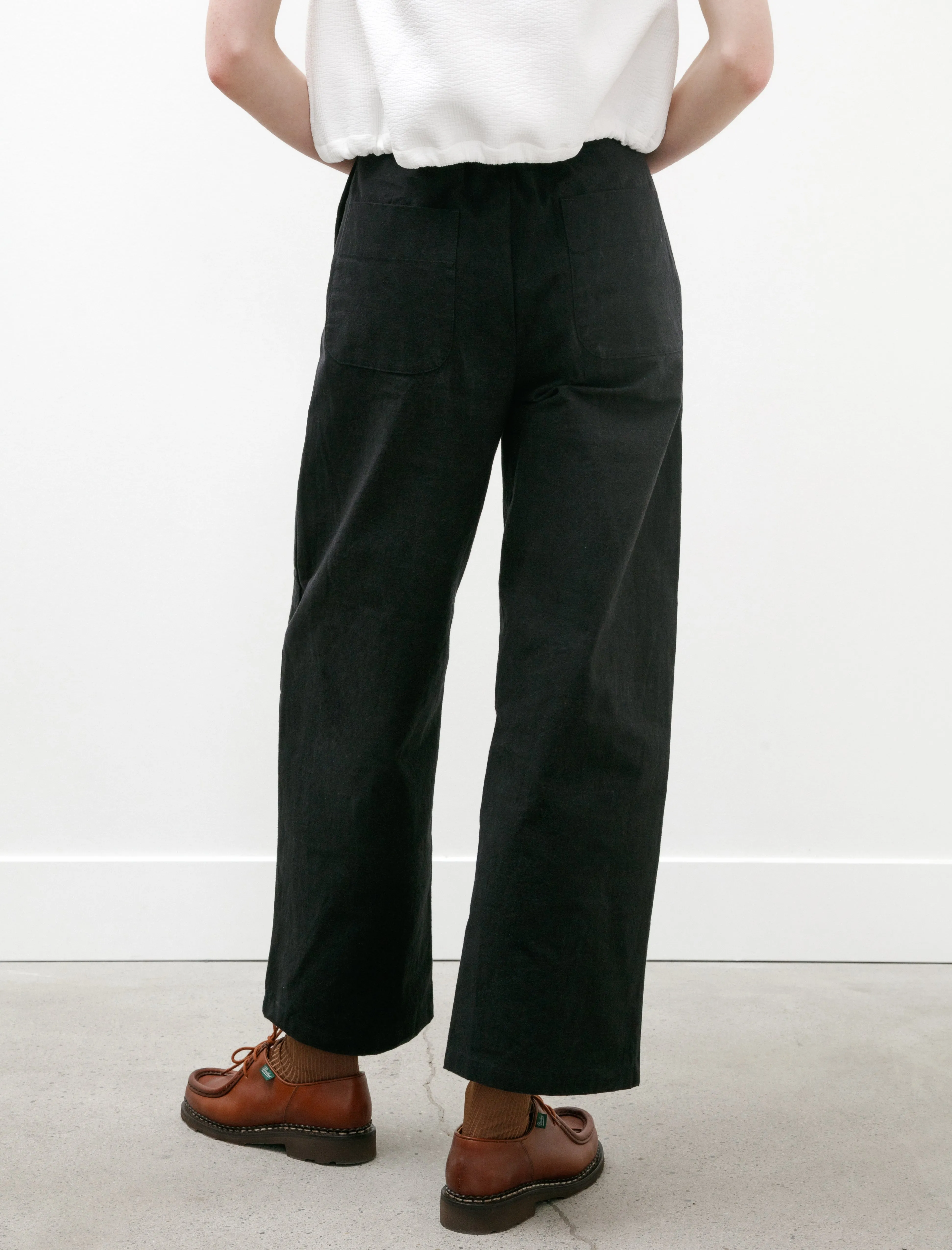 W-R0P4 High Waist Pants Black Wax