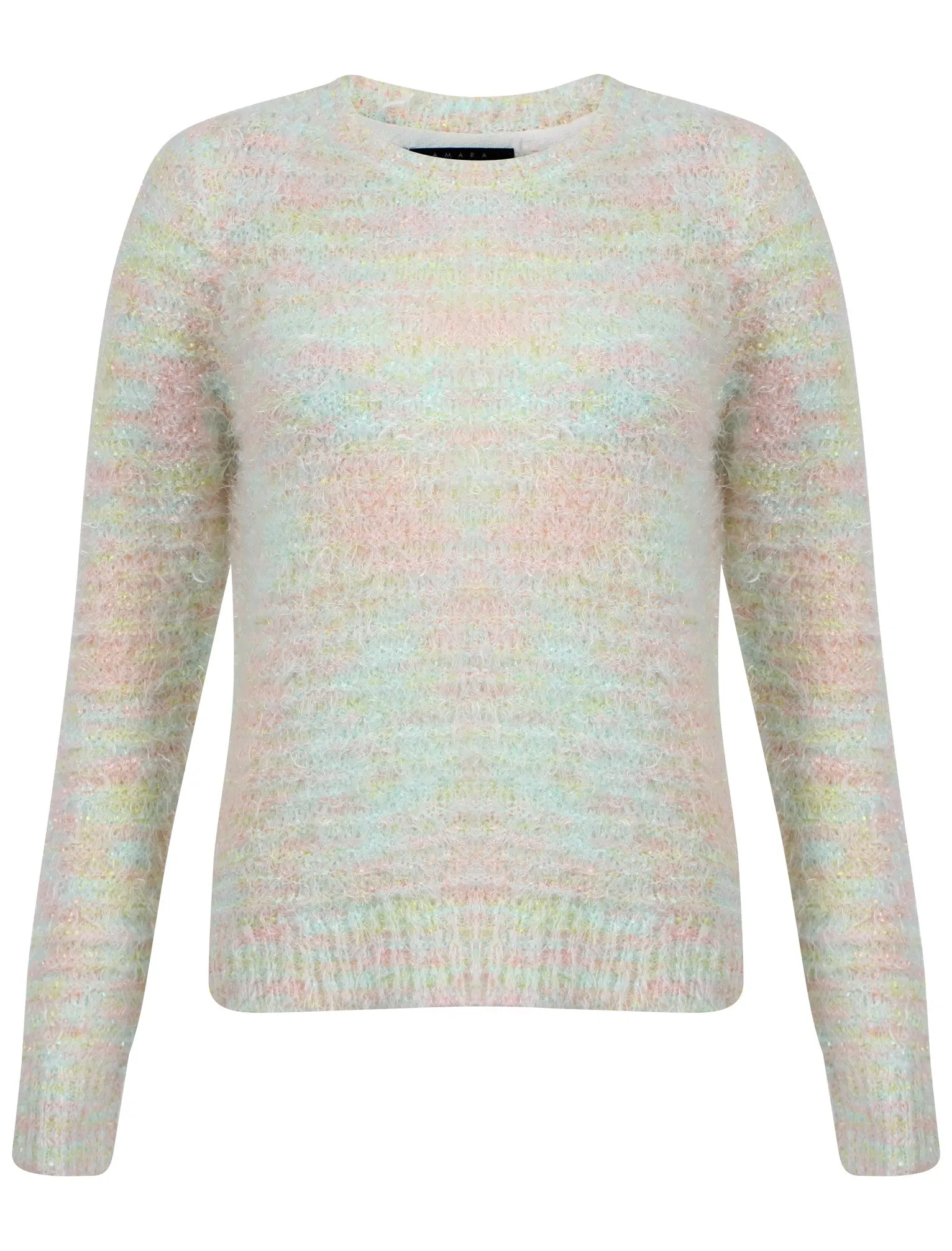 Womens Amara Reya Sweet Pea Crew Neck Jumper in Ivory and Multicolour Twist