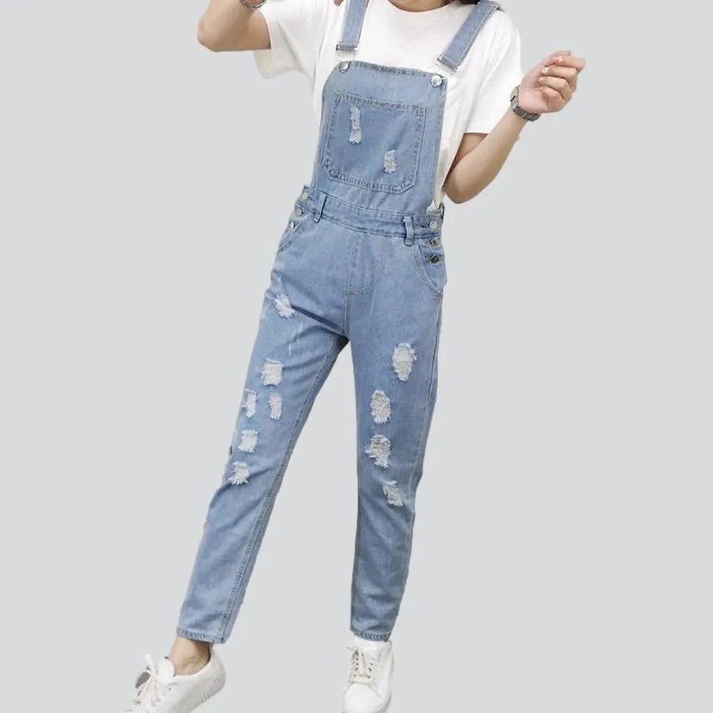 Women's ripped jeans overall