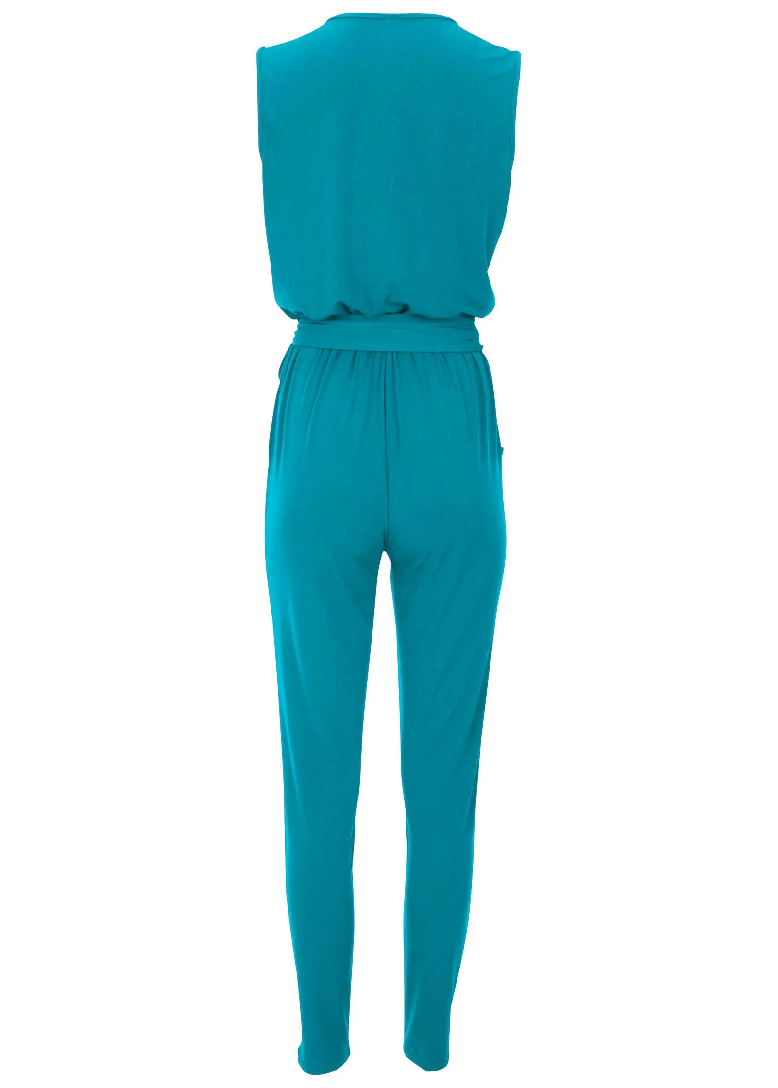 Wrap Tie Jumpsuit - Teal