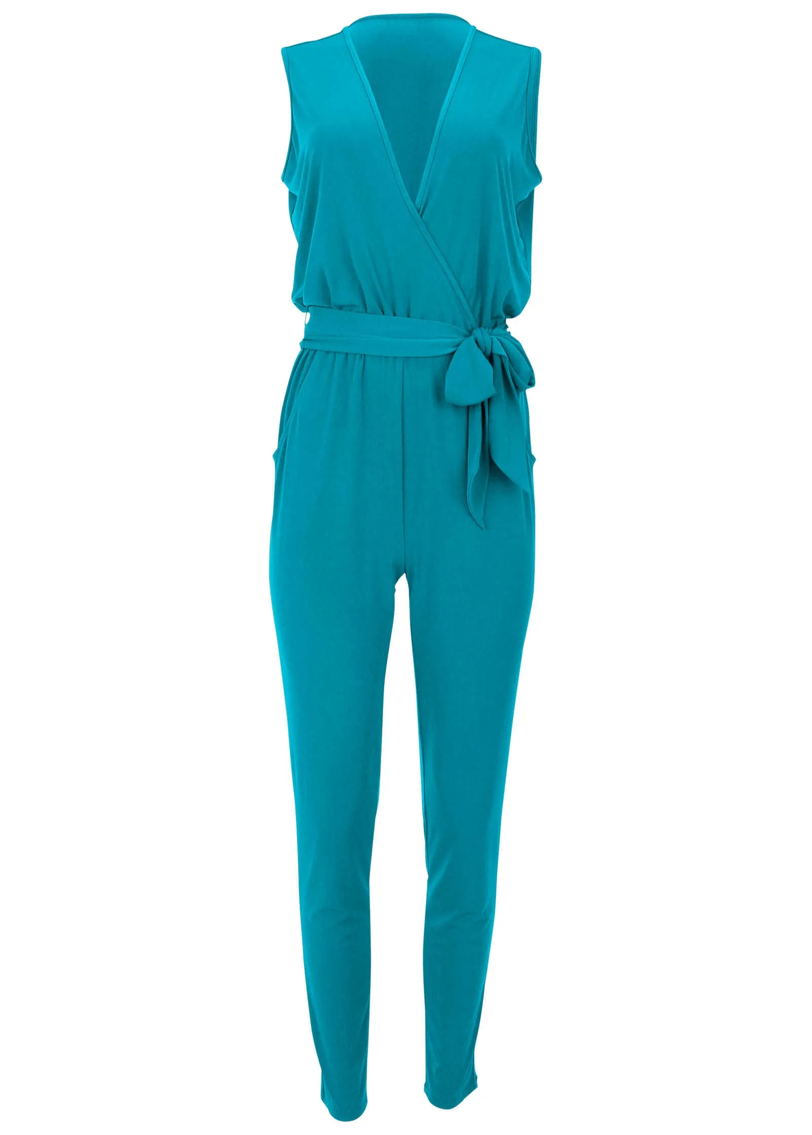 Wrap Tie Jumpsuit - Teal