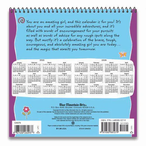 You Are an Amazing Girl 2025 Calendar