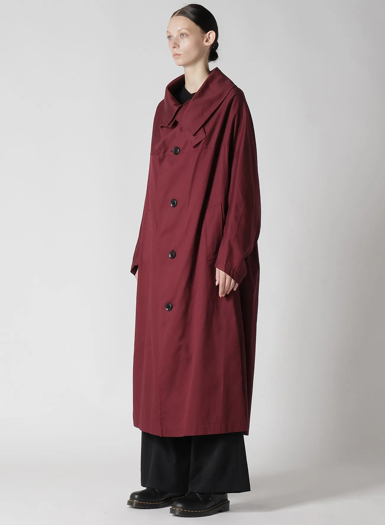 [Y's BORN PRODUCT] COTTON TWILL LONG CAPE COAT