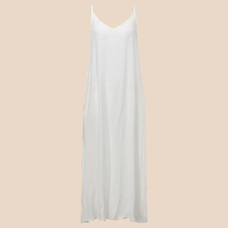 ZANZEA V Neck Sleeveless Casual Loose Long Maxi Dress